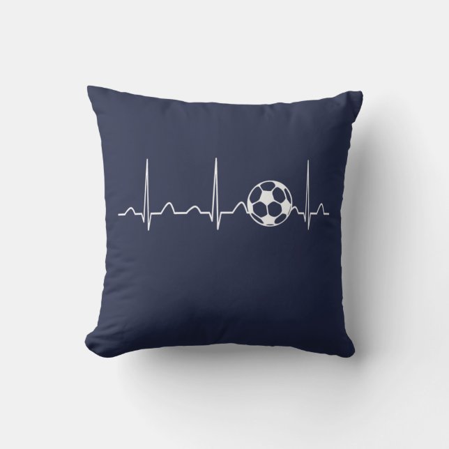 COJÍN DECORATIVO LATIDO DEL CORAZÓN DEL FÚTBOL (Anverso)