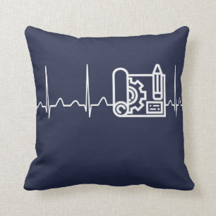 Cojín Decorativo Latido del corazón del ingeniero civil