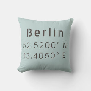 Cojín decorativo Latitude de longitud de Berlín