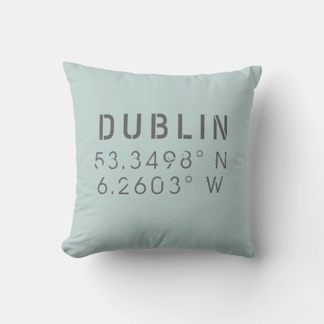 Cojín decorativo Latitude de longitud de Dublín (Anverso)