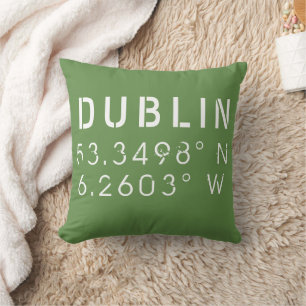 Cojín decorativo Latitude de longitud de Dublín