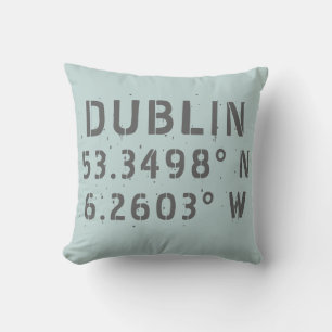 Cojín decorativo Latitude de longitud de Dublín