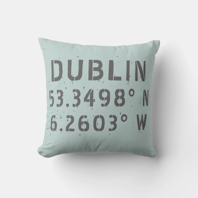 Cojín decorativo Latitude de longitud de Dublín (Anverso)