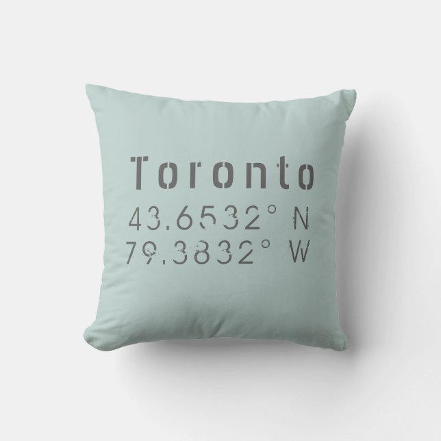 Cojín decorativo Latitude de longitud de Toronto (Anverso)
