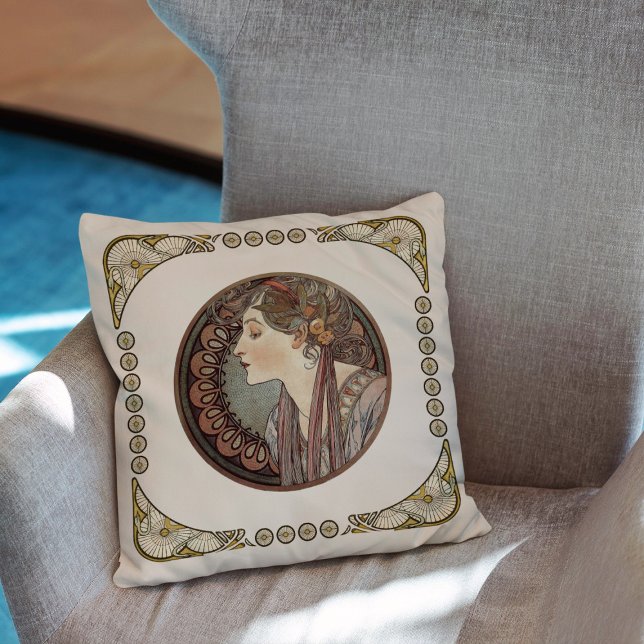 Cojín Decorativo Laurel de Alphonse Mucha (Subido por el creador)