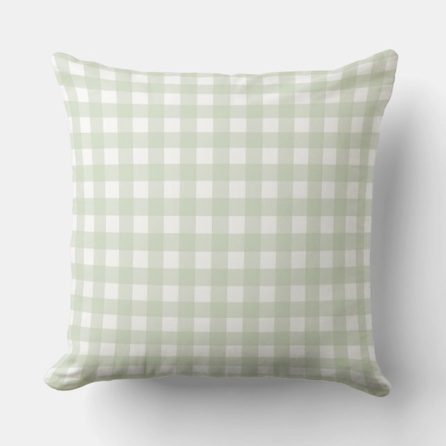 Cojín Decorativo Lauren Gingham Pastel Green (Anverso)