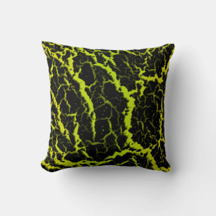 Cojín Decorativo Lava Espacial Agrietada - Amarillo/Lima