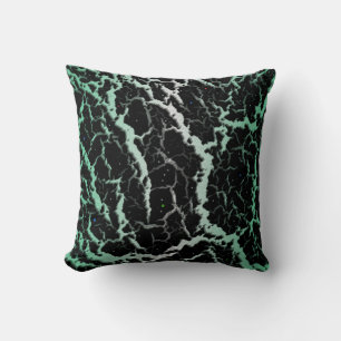 Cojín Decorativo Lava Espacial Agrietada - Blanco/Menta