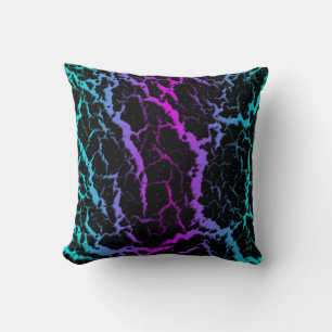 Cojín Decorativo Lava Espacial Agrietada - Cian/Rosa