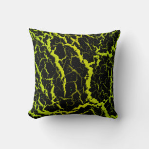 Cojín Decorativo Lava espacial agrietada - Lime/Amarillo