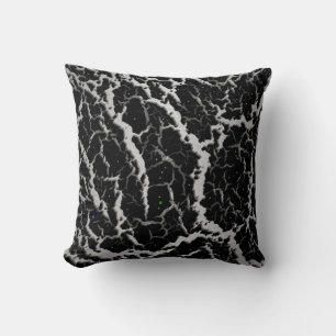 Cojín Decorativo Lava espacial agrietada - Plata/Blanco