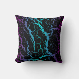Cojín Decorativo Lava Espacial Agrietada - Púrpura/Cian