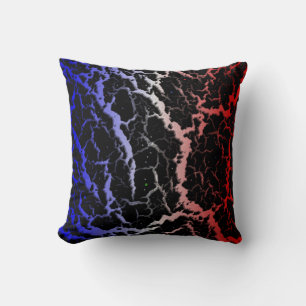 Cojín Decorativo Lava espacial craqueada - Azul/Blanco/Rojo