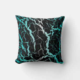 Cojín Decorativo Lava espacial craqueada - Blanco/cian