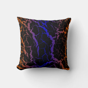 Cojín Decorativo Lava espacial craqueada - Naranja/Azul