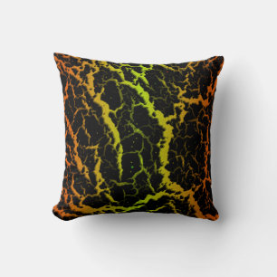 Cojín Decorativo Lava espacial craqueada - Naranja/cal