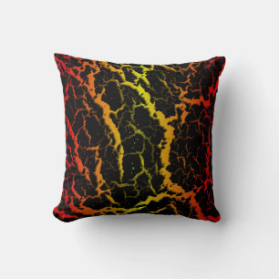 Cojín Decorativo Lava espacial craqueada - Rojo/Amarillo