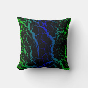 Cojín Decorativo Lava espacial craqueada - Verde/Azul