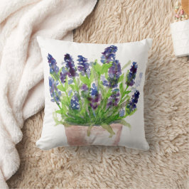 Cojín Decorativo Lavanda acuarela floral