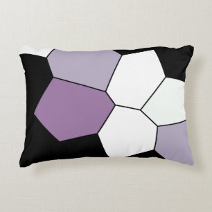 Cojín Decorativo Lavanda elegante Patrón blanco morado negro