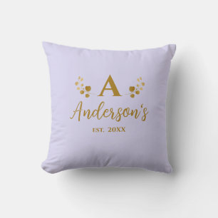 Cojín Decorativo Lavanda personalizada inicial monograma