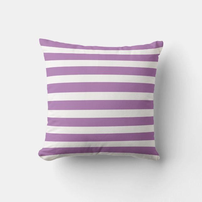 Cojín Decorativo Lavanda Preppy Rayo blanco morado (Anverso)