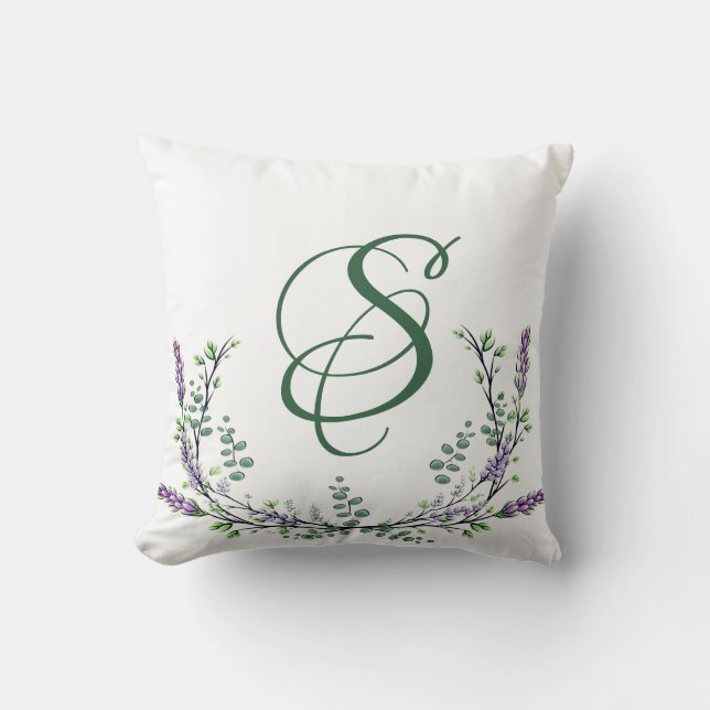 Cojín Decorativo Lavanda y Eucalipto (Anverso)