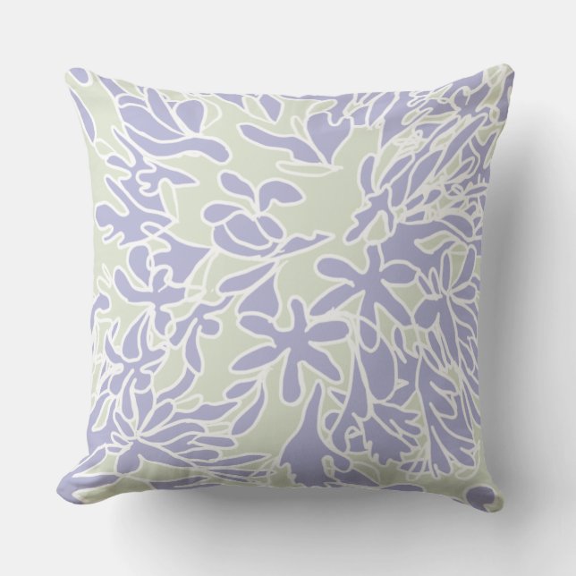 Cojín Decorativo Lavender Agapanthus Flower Sage Green (Anverso)