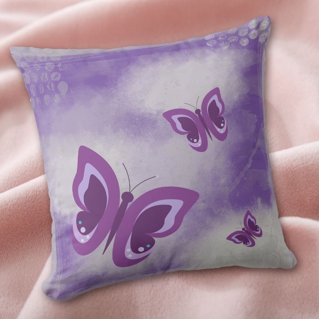 Cojín Decorativo Lavender Butterfly Grunge (Subido por el creador)