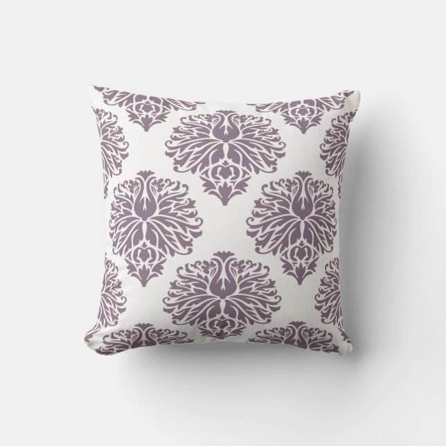 Cojín Decorativo Lavender Elegant Damask (Anverso)