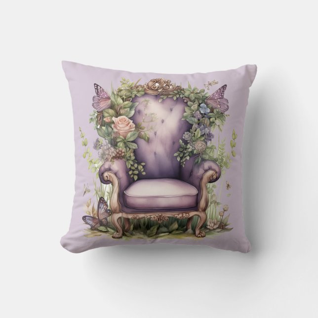 Cojín Decorativo Lavender Fairy Dreams Butterfly Chair (Anverso)