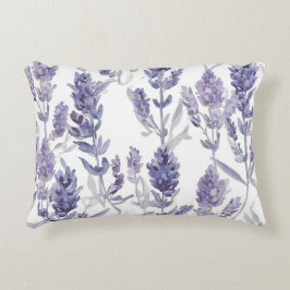Cojín Decorativo Lavender Fields | Purple Watercolor Flower Pattern
