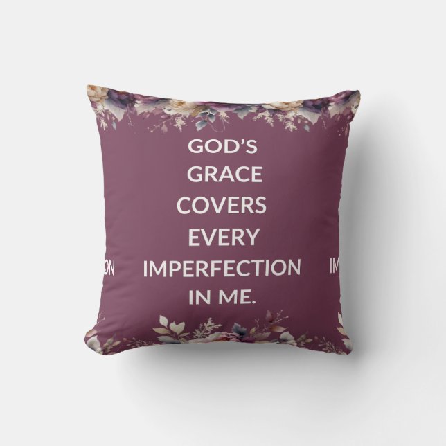 Cojín Decorativo Lavender floral pillow with a simple religious  (Anverso)