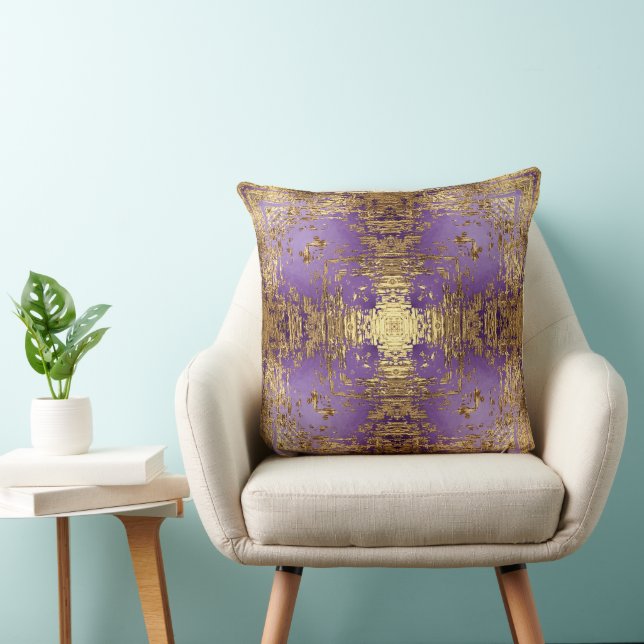 Cojín decorativo Lavender Gold Metallic Kaleidosco (Silla)