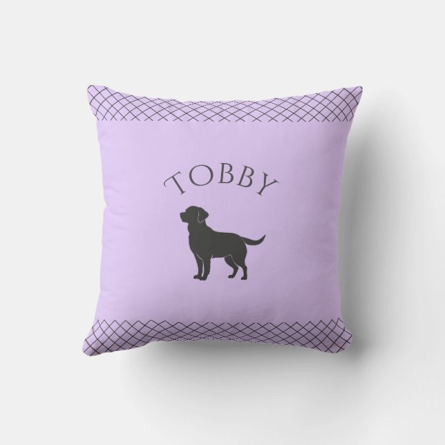 Cojín Decorativo Lavender Labrador Retriever Matching Personalized (Reverso)
