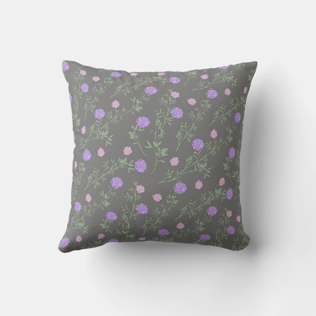 Cojín Decorativo Lavender Meadow Wildflower Botanical (Reverso)