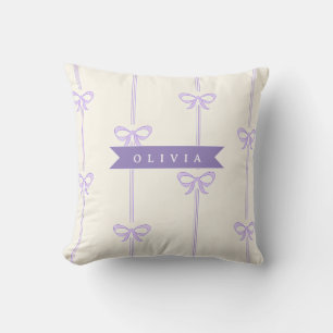 Cojín Decorativo Lazo Coquette Personalizado Nombre Estética Femeni