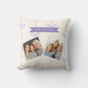 Cojín Decorativo Lazo Coquette Personalizado Nombre Estética Femeni