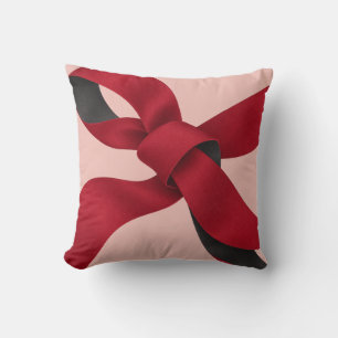 Cojín Decorativo Lazo de cinta roja rubor rosa