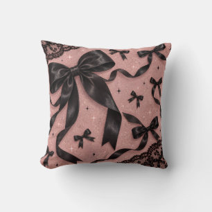 Cojín Decorativo Lazo de cinta rosa negra