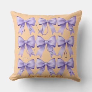 Cojín Decorativo Lazo de enfermera de lavanda pastel