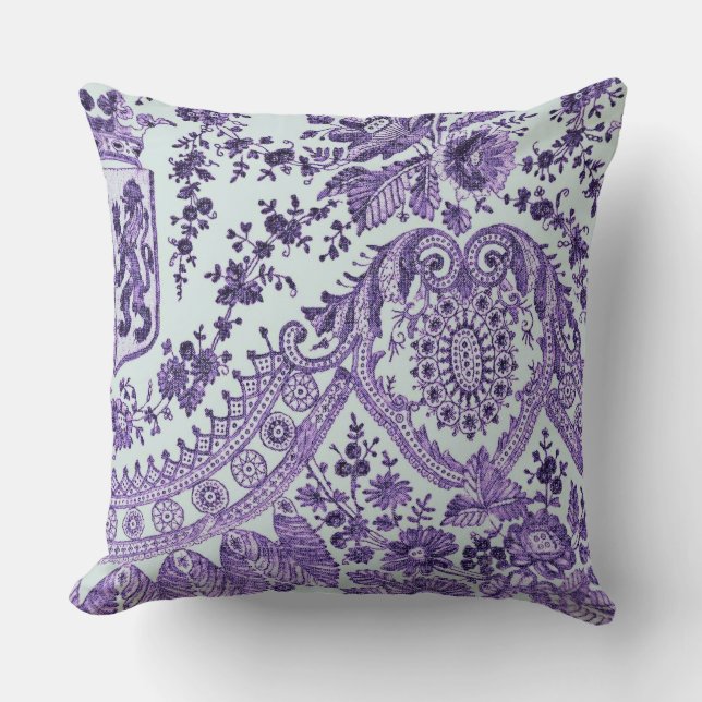 Cojín Decorativo Lazo morado floral (Anverso)