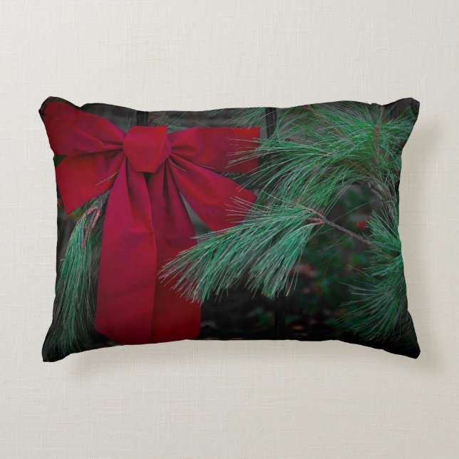 Cojín Decorativo Lazo Rojo de Fiesta (Anverso)