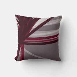 Cojín Decorativo Lazos abstractos grises y borgoñosos modernos