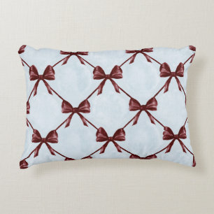 Cojín Decorativo Lazos Burgundy Azules Rayas