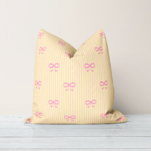 Cojín Decorativo Lazos de cinta de ballet amarillo sol