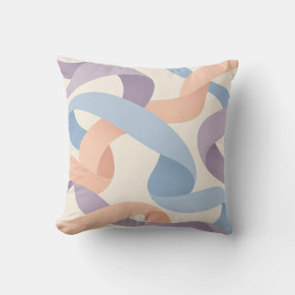 Cojín Decorativo Lazos de cinta de pastel en melocotón lila y azul