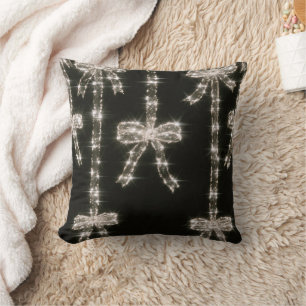 Cojín Decorativo Lazos de destellos blancos y negros