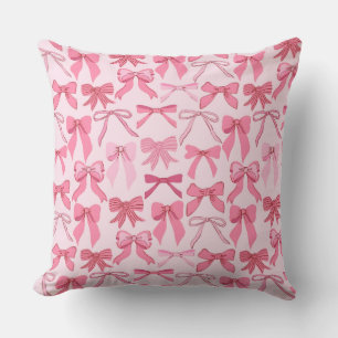 Cojín Decorativo Lazos de lazo rosa encantadores de moda Patrón