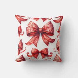 Cojín Decorativo Lazos Navideños Rojos